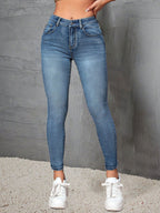 High-elastic Versatile Slim-fit Mid-rise Skinny Pants Relaxed Fit