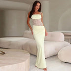 Lace-Panel Halter-Strap Sexy Dress