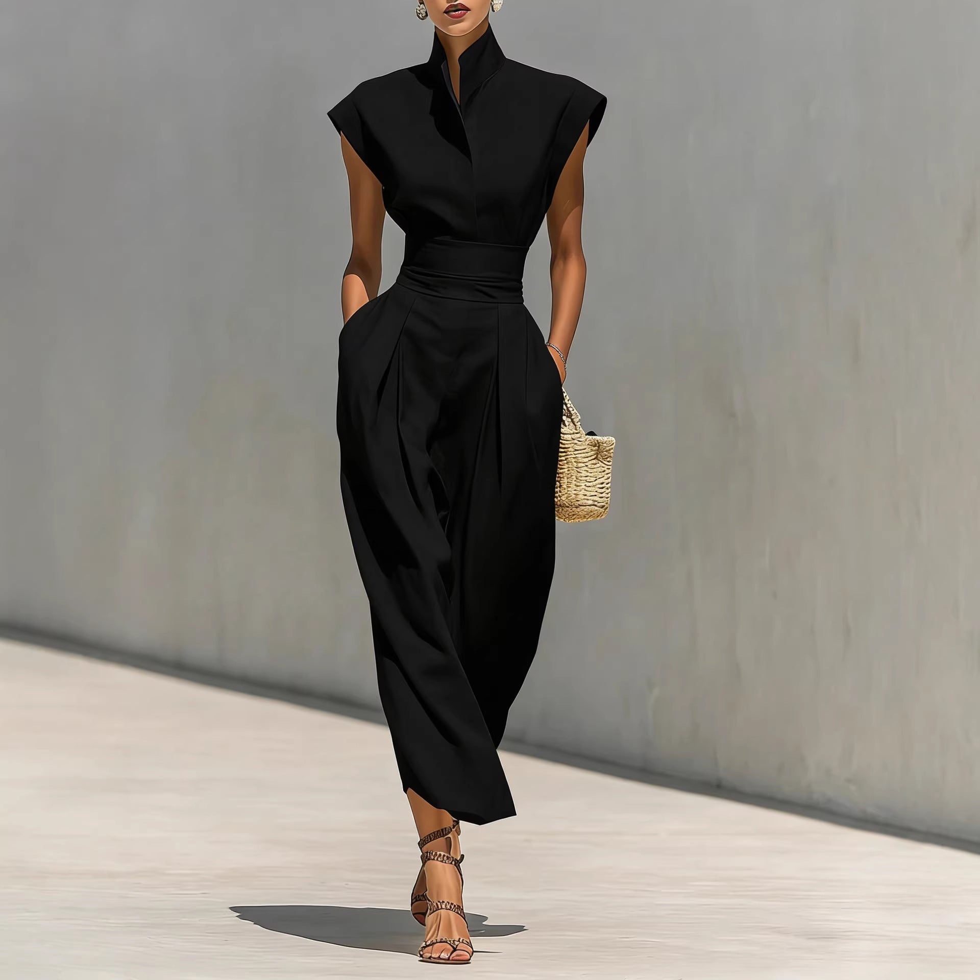 Womens New SpringSummer High-Waisted Midi Skirt