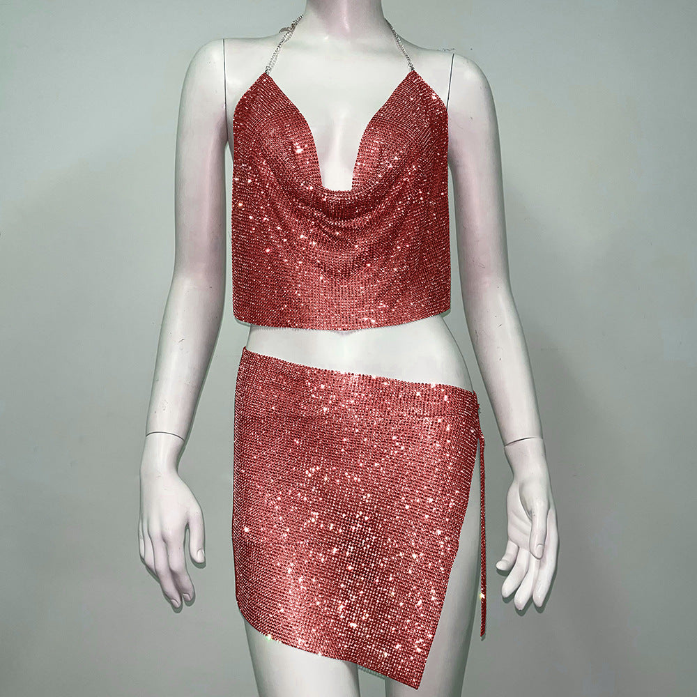 Halter Spaghetti Straps Skirt Outfit Women