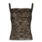 Printed Rhinestone Lace Camisole Top