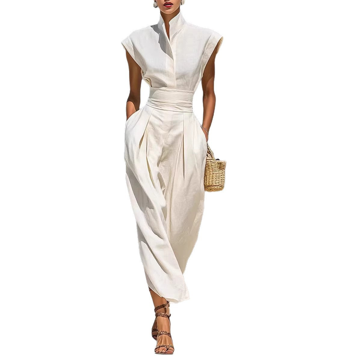 Womens New SpringSummer High-Waisted Midi Skirt