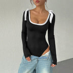 Sexy Slim-fit Square Neckline And Flared Sleeves Sexy Long-sleeved Jumpsuit