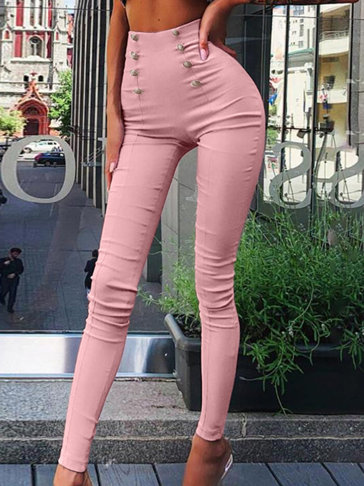 Womens Casual High-Waisted Pants With European And American Patchwork