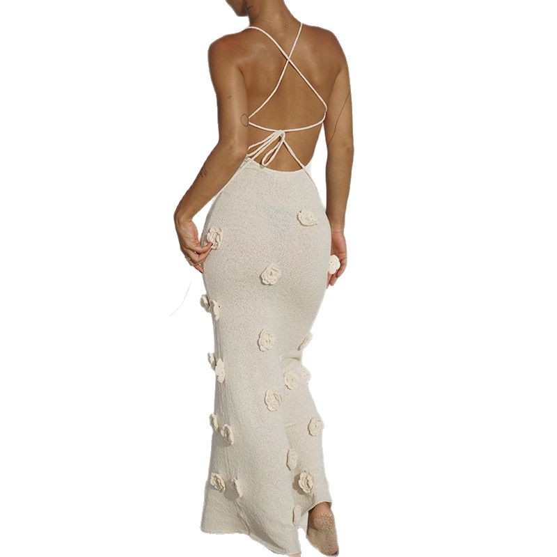 Womens Long Knitted Slip Dress