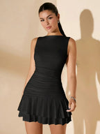 Sleek Minimalist Sleeveless Slim-fit Mini Dress