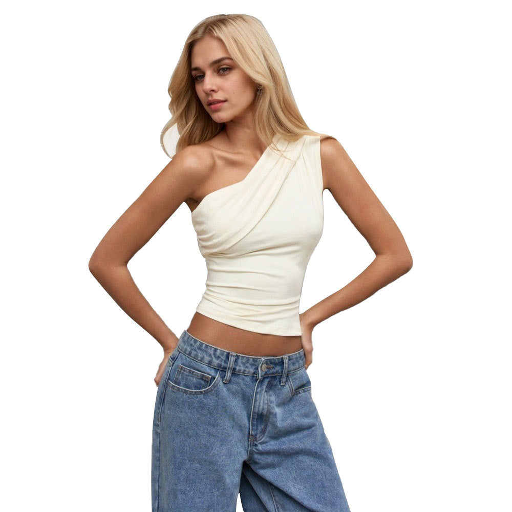 Sexy New Off-shoulder Top With Slanted Neckline For Sheer Alluring Look