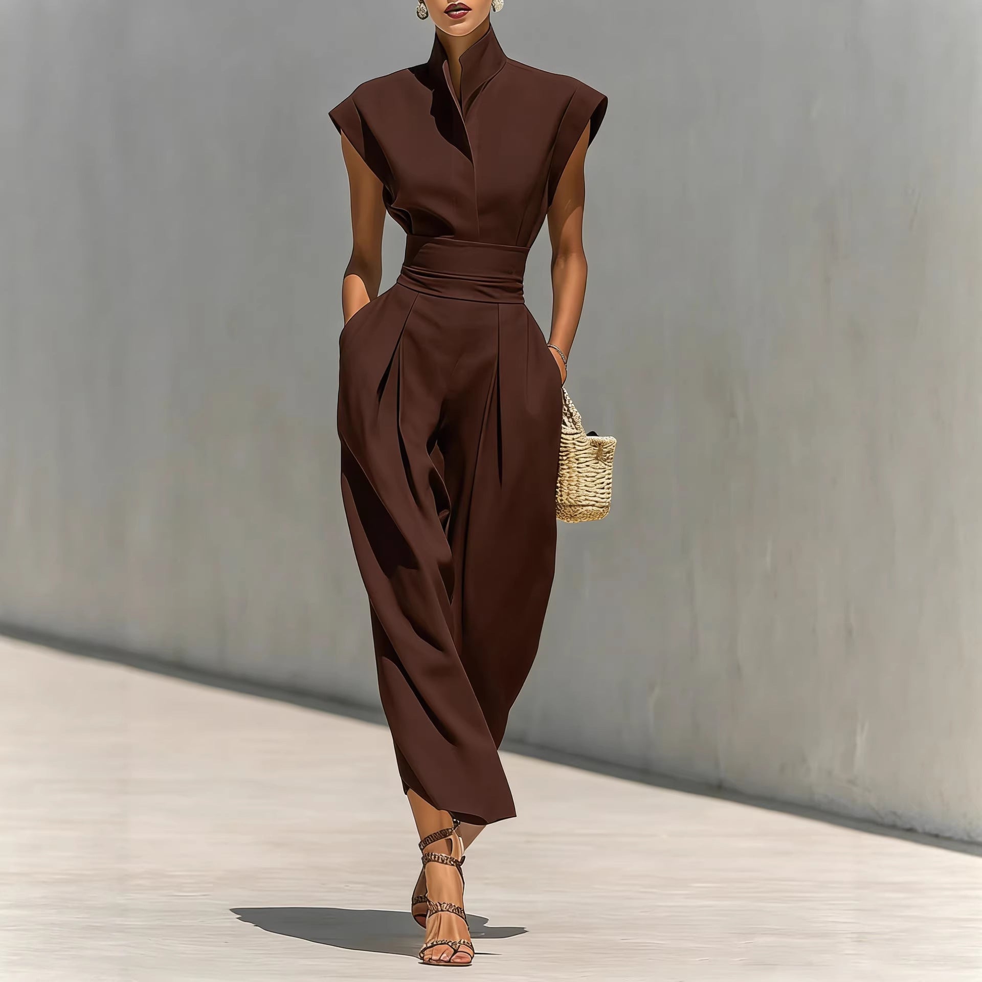 Womens New SpringSummer High-Waisted Midi Skirt