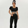 FallWinter European And American Color-Block Yoga Clothing Set