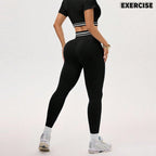 FallWinter European And American Color-Block Yoga Clothing Set