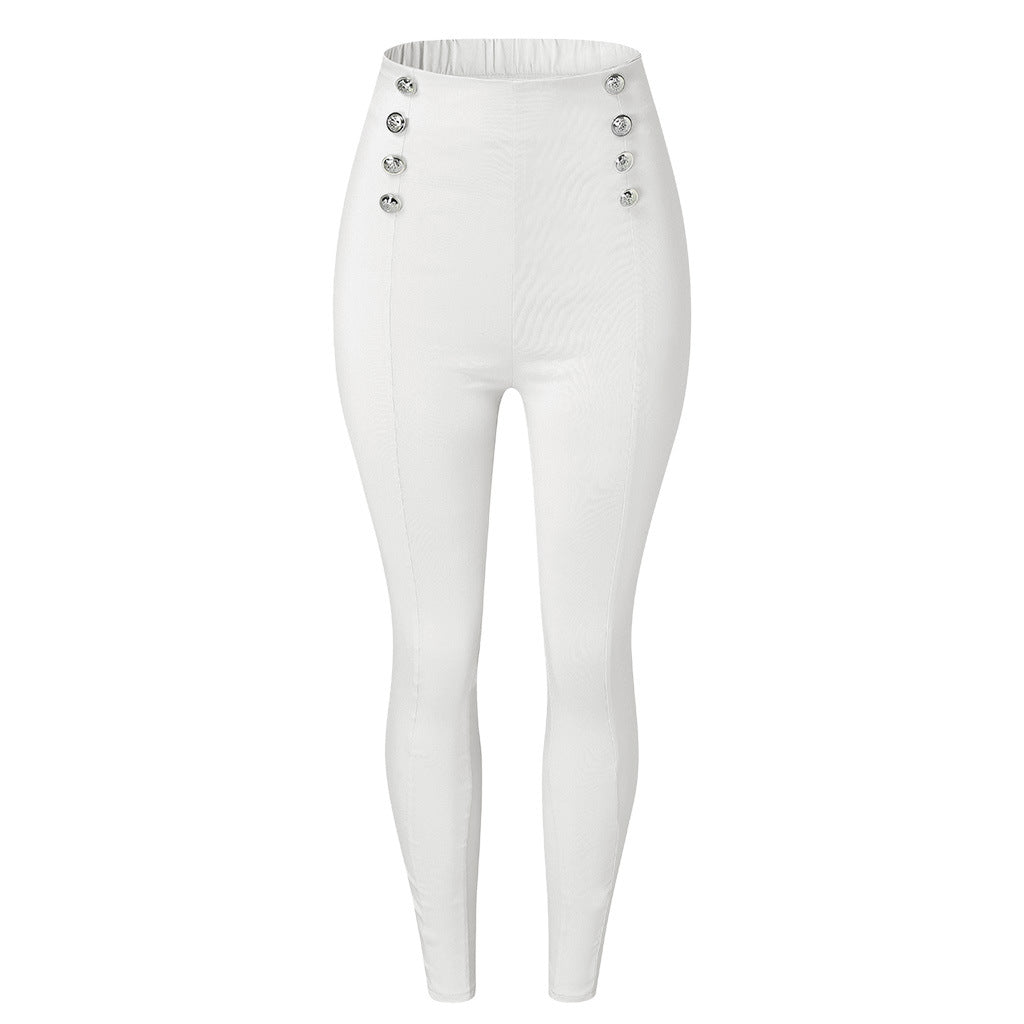 Womens Casual High-Waisted Pants With European And American Patchwork