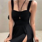 Modest Figure-flattering One-piece Swimsuit That Covers The Tummy