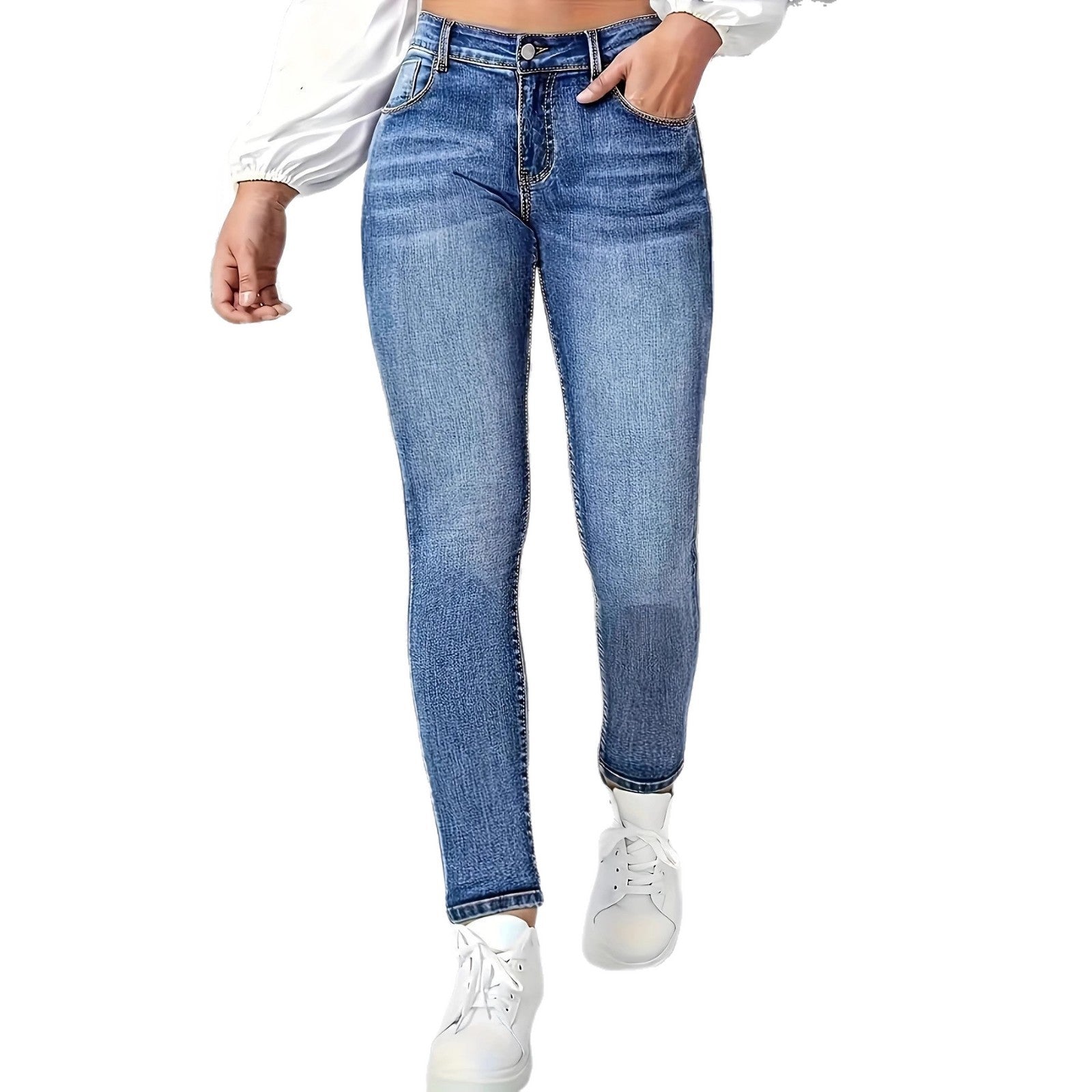 Womens Stylish Versatile Stretchy Slim-fit Minimalist Jeans