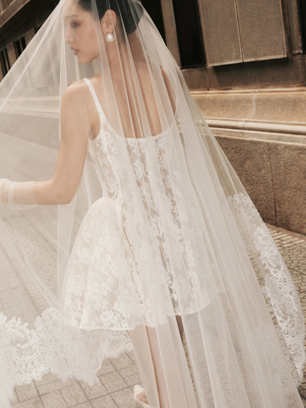 Elegant Lace Panel Mini Dress