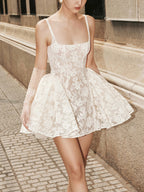 Elegant Lace Panel Mini Dress