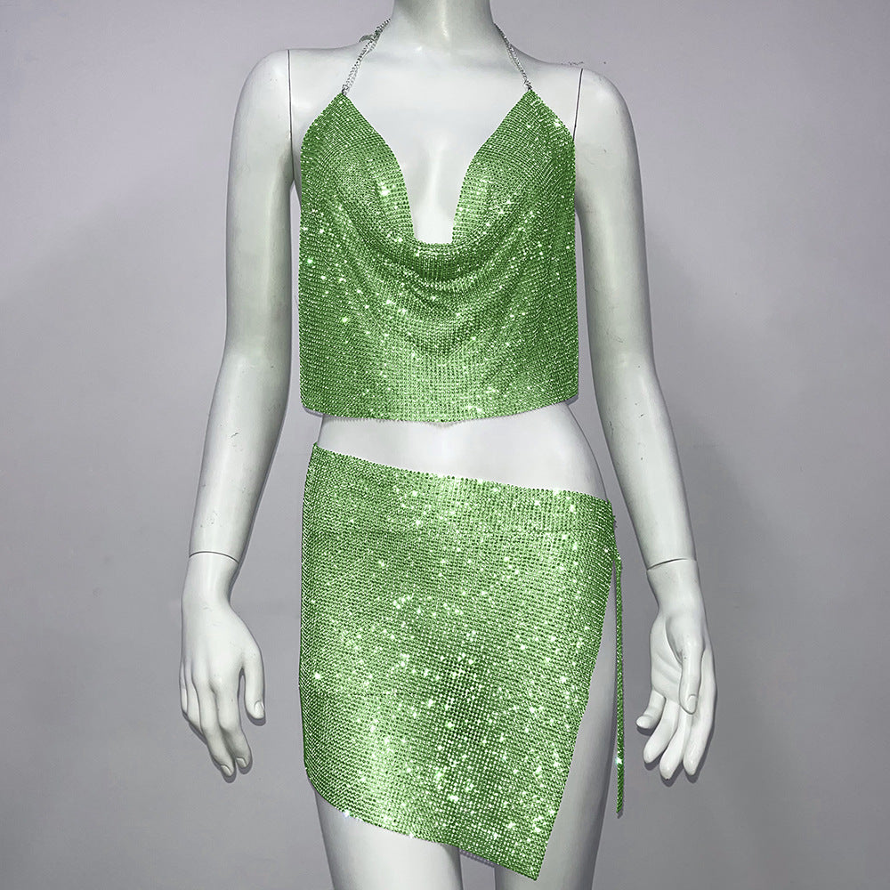 Halter Spaghetti Straps Skirt Outfit Women