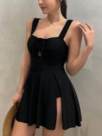 Modest Figure-flattering One-piece Swimsuit That Covers The Tummy