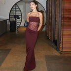 Lace-Panel Halter-Strap Sexy Dress