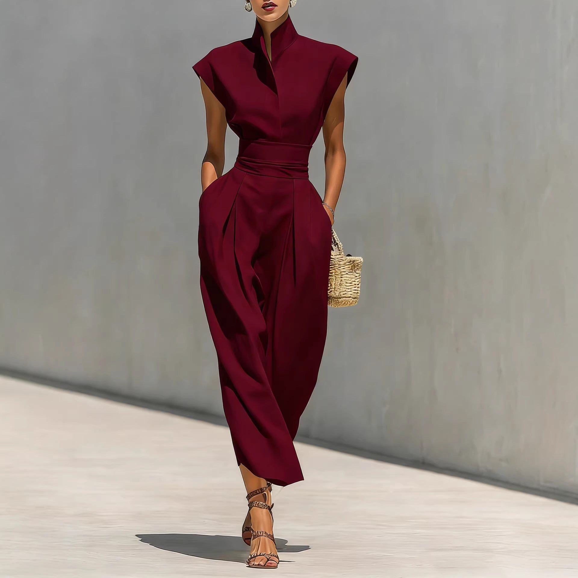 Womens New SpringSummer High-Waisted Midi Skirt