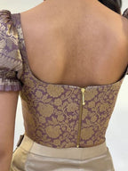 Rose Gold Short Sleeve Corset
