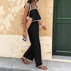 New Womens Loose Comfy Set In Solid Colors With Contrasting Accents