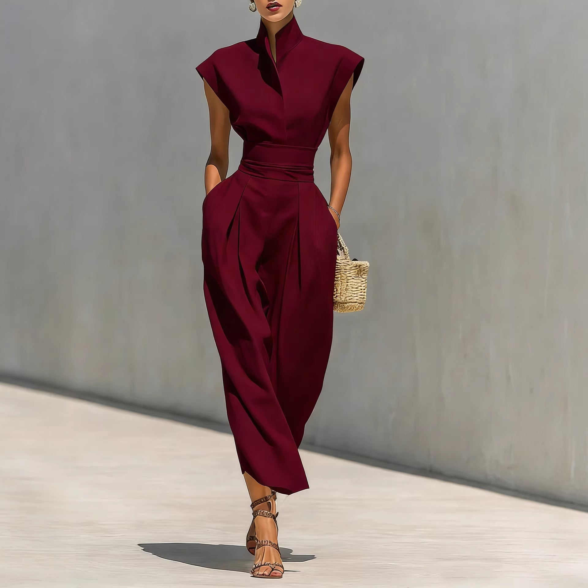 Womens New SpringSummer High-Waisted Midi Skirt