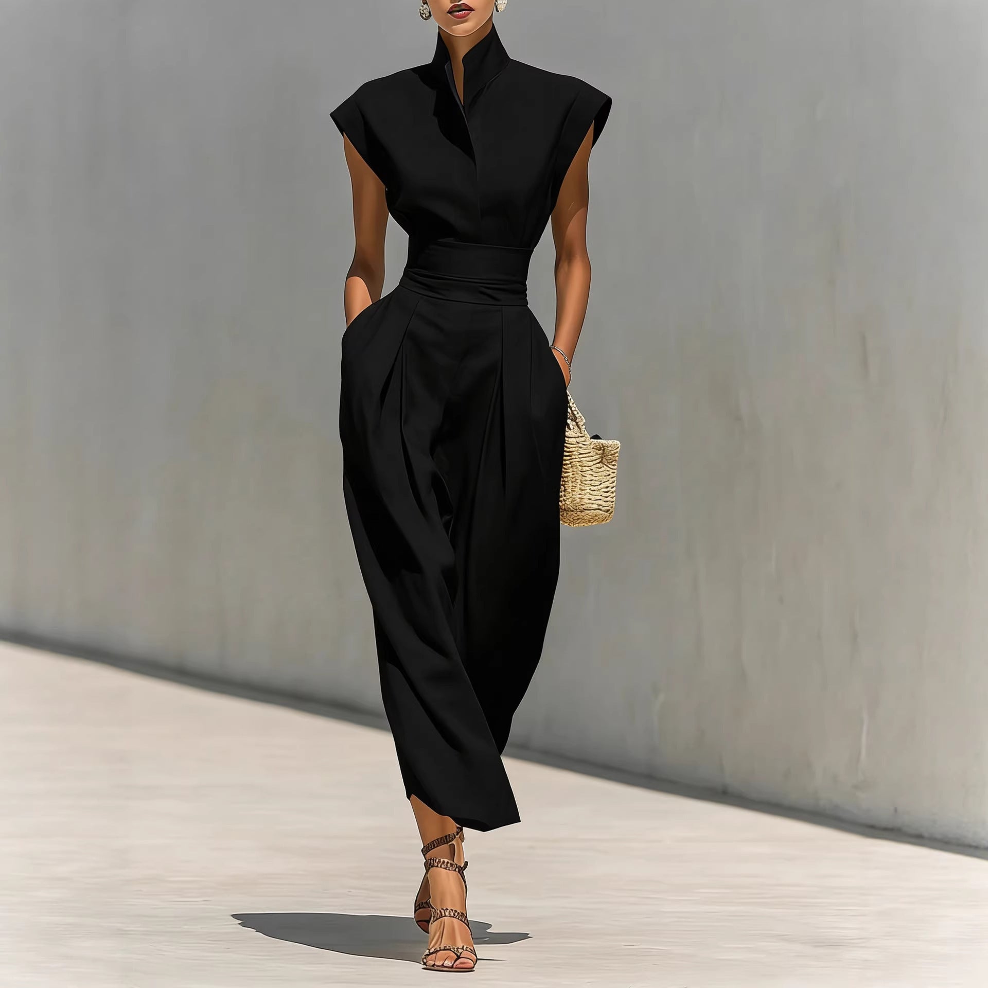 Womens New SpringSummer High-Waisted Midi Skirt