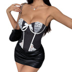 Womens Sexy Striped Patchwork Lace Bra With Padded Cups And Underwire Top