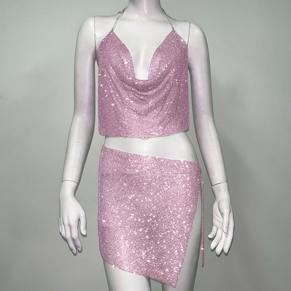 Halter Spaghetti Straps Skirt Outfit Women